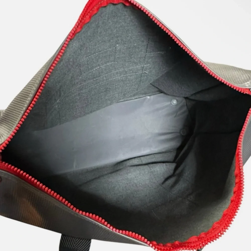 Givenchy Paris - New York Gray & Red Weekender Travel Handbag EUC